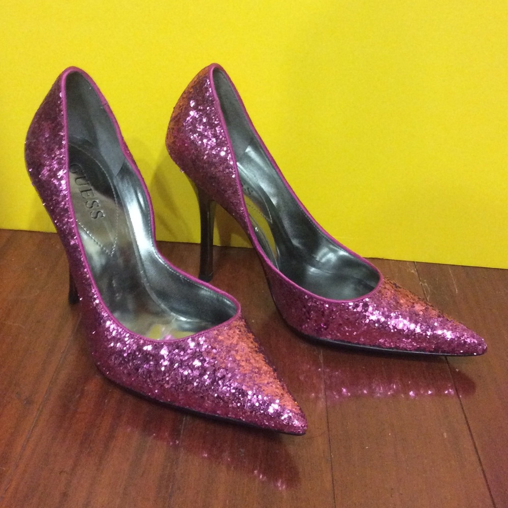 Pink Sequined Guess Dressy Pumps